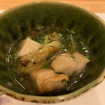 割烹 一楓 - 鍋：カマス、茄子 カマスちょっとほしてあるのかな。 茄子がトロトロ。鍋で出てきたのですが、ぐつぐつ鍋の写真撮り忘れました。