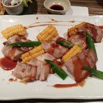 zensekikoshitsuminatoichiya - 特選豚のオーブン焼き　和山椒と山葵の照焼きソース
