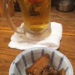 トミフク食堂 - 生ビールとお通し。