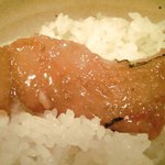 東麻布 逢坂  - <'12/01/11撮影>鯛茶づけ 1000円 の鯛の利久造り