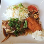 グリル オアゾ - 豚バラの生姜焼き＆マダラのフライ