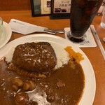 珈琲館　 - (2019年7月)  ハンバーグカレーとアイスコーヒー