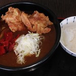 うどん万福 - 鶏からカレーうどん＆小ライス