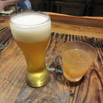かつ好 - ヱビス生ビール　550円+Tax　＆　梅酒ロック　600円+Tax　