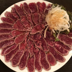 薄切りレアステーキ
