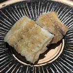 菊鮨 - 穴子（韓国）の天ぷらをサクサクとした食感で。