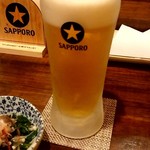 天ぷら 飛鳥 - 生ビールで乾杯‼️