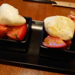 とまと座 - 「高糖度フルーツトマトとバジルと水牛のモッツァレラチーズのカプレーゼ」 
       (2018.7月) 