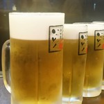 新世界 串かつ いっとく - ◆生ビール(メガジョッキ)　750円(税別)