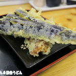 純手打ち讃岐うどん 土三寒六 - ナス天・ちくわ天