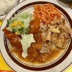 キッチンABC - ポーク生姜焼＋チキン南蛮 880円