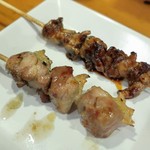 やきとり 正や - 親もも、背ぎも