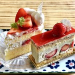 パティスリーもりん 藍住店 - もうひとつの苺のショートケーキ（「ショートケーキ」よりも生クリーム割合が高いように思いました）、フレジェ