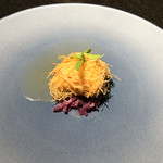 ソーニ・ディ・ソーニ - 前菜：帆立貝のカダイフ揚げ