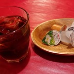 EL-AMIGO - ステーキセットのアイスコーヒー。