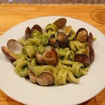 カサレッチョ - ホタテとアサリのジェノベーゼ、ベスビオ