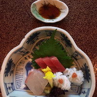 明治の森箕面 音羽山荘 - 向付(鮪　鱧落とし　鯛)