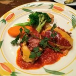 カサ・デ・フジモリ - ランチの「牛薄切肉とチョリソーのオーブン焼　マジョルカ風」