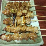 太鼓番 - やきとり、ねぎま、皮 各270円