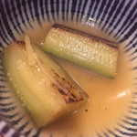焼鳥 酉たけ - 突き出し3 3品めがいつも変わります　今日は茄子の焼き浸し　初夏ですね
