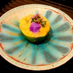 蓬左茶寮 - 白えび和え 柚子釜 ムラサキ