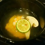 蓬左茶寮 - 才巻海老 早松茸 北海道根室バフンの葛寄せ