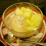 蓬左茶寮 - 麦茶のアイス 水羊羹 メロン