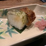 日本料理 とくを - 鯛とはもの寿司。