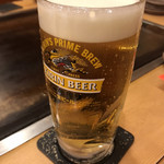 京都きん家 - 鉄板焼きには生ビール♪