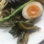 カフェアンドショップ ロータスランド - 2019/07/14  週替りおまかせセット 550円 ・冷やしつけ麺 ・味玉子 ・野菜のオーブン焼き ・トマト丼