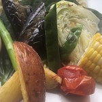 カフェアンドショップ ロータスランド - 2019/07/14  週替りおまかせセット 550円 ・冷やしつけ麺 ・味玉子 ・野菜のオーブン焼き ・トマト丼