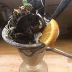 カフェアンドショップ ロータスランド - 20192019/07/14　チョコレートパフェ 620円 ホット投入ミルク 190円 セット/07/14　チョコレートパフェ 620円