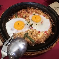 びいどろ 銀座店 - 海老と保立の卵かけパエリヤ