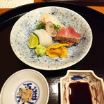 御料理 古川 - 初鰹、玄海の天然鯛、長崎のあおりいか、唐津の赤雲丹