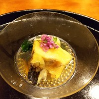 御料理 古川 - 玄海の蒸し鮑、白ズイキ、水前寺菜、素麺南京、生姜風味のジュレで
