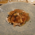 くすのき - ２０１２年１月のふぐコース、皮の湯引きとポン酢ジュレ