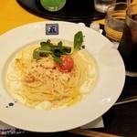 洋麺屋 五右衛門 - 海老とモッツァレラチーズの明太子クリーム(単品だと1150円)