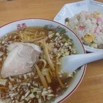 中華そば ますや - 半チャーハン＆ラーメン（700円）①