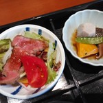 Hana Kura - 「松花堂セット」の　ローストビーフサラダ＆小煮物