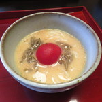 日本料理 きた川 - 半田素麺　アメーラトマト　ジュンサイ　ゴマダレ