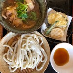 久兵衛屋 - 黒豚つけ汁うどん野菜天定食の小盛り