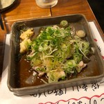 さけときどきぶた - 子袋刺し　見た目はネギ盛笑