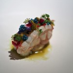 レストランエール - 赤座海老　煎り酒とピスタチオ　甘酒のピュレ