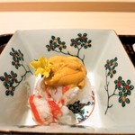 紀茂登 - 造り　あおりいか　雲丹　車海老