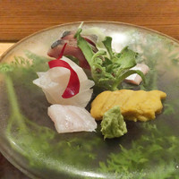 日本料理 太月 - 五島列島赤あじ、くえ、むらさきうに