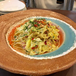 月乃井 - ベーコンとキャベツのペペロンチーノ(辛口)