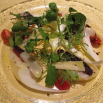 スタジオーネ フルッティフィカーレ - ブレザオーラ（鴨の胸肉のハム）と葡萄を煮詰めたソース