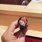 銀座 しのはら - まぐろ　べったら手巻き