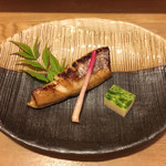 肴や川合 - ぎんむつ焼き・青梅とクリームチーズ添え