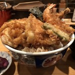 日本橋 天丼 金子半之助 - 天重 松(穴子)と味噌汁＋鱚